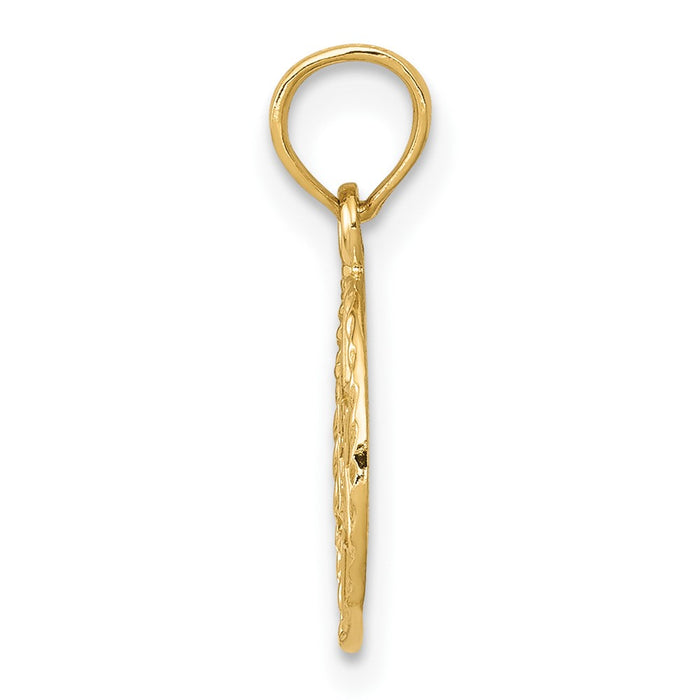 10K Star of David in Circle Frame Pendant-10C4458