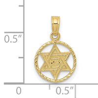 10K Star of David in Circle Frame Pendant-10C4458