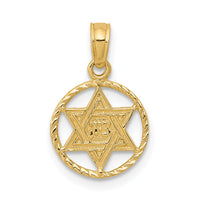 10K Star of David in Circle Frame Pendant-10C4458