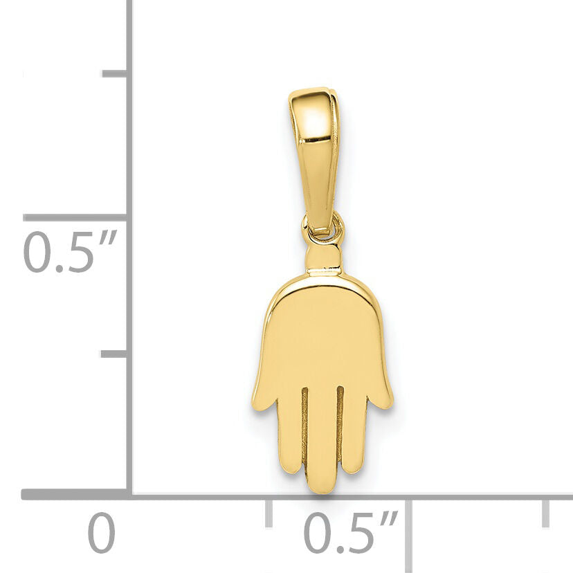 10K Small Solid Hamsa Pendant-10C4468