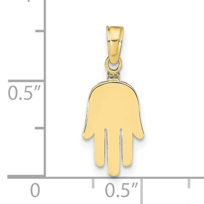 10K Large Solid Hamsa Pendant-10C4469