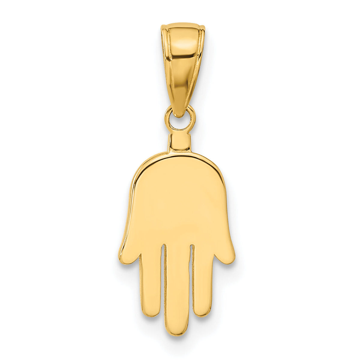 10K Large Solid Hamsa Pendant-10C4469