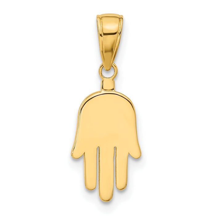 10K Large Solid Hamsa Pendant-10C4469