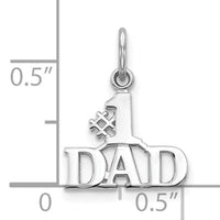 10k White Gold #1 Dad Charm-10C449W