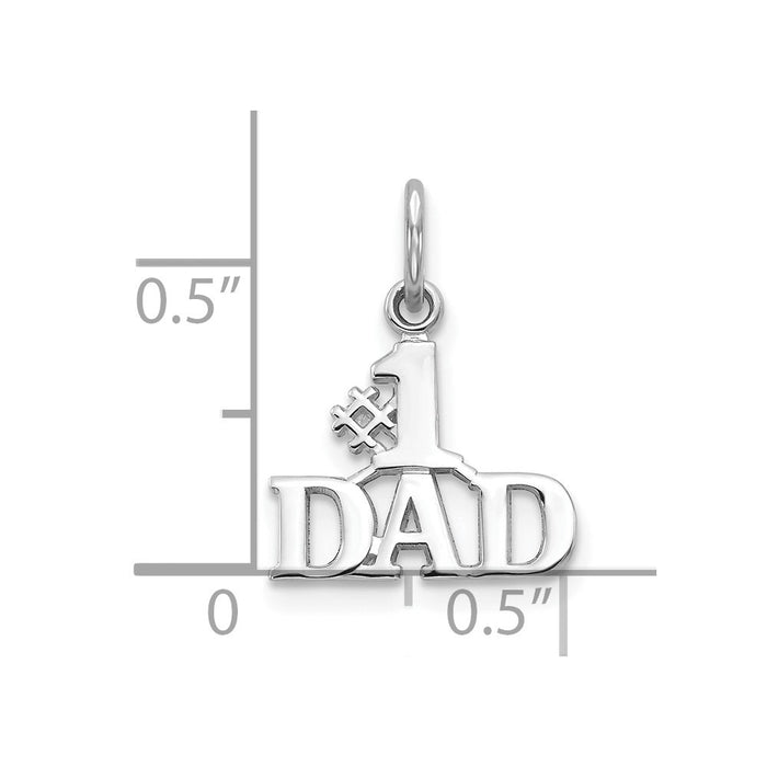 10k White Gold #1 Dad Charm-10C449W