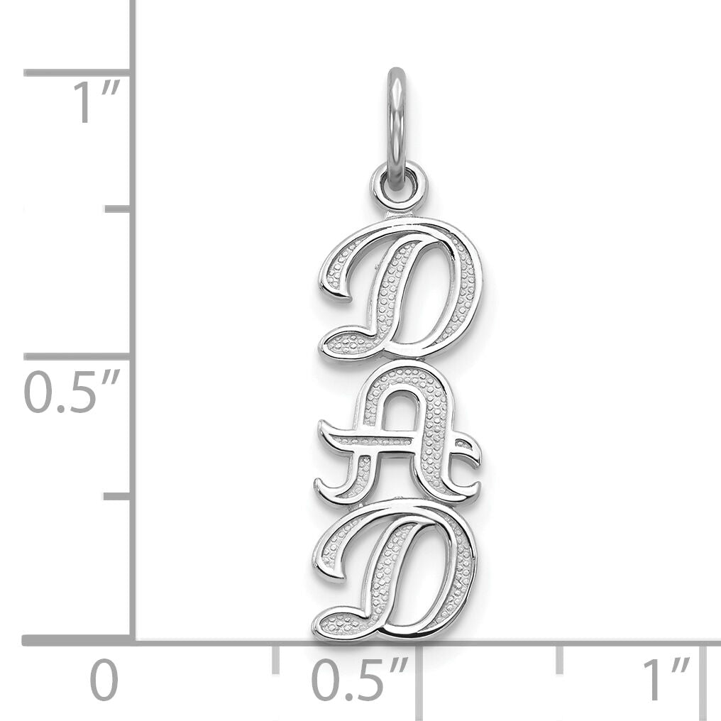 10K White Gold DAD Charm-10C453W