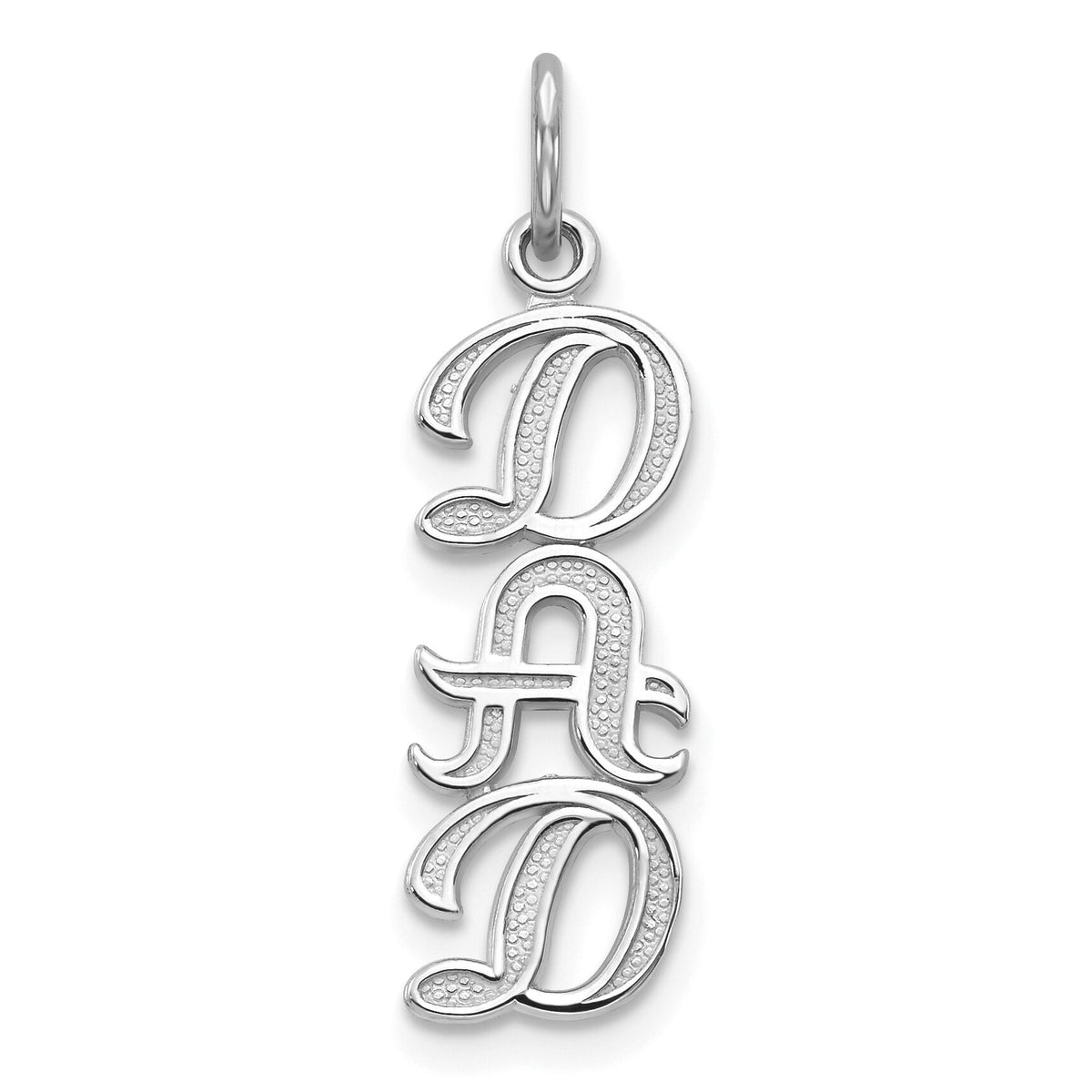 10K White Gold DAD Charm-10C453W