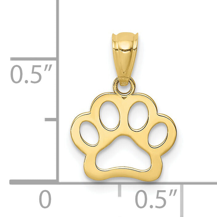 10K Dog Paw Pendant-10C4614