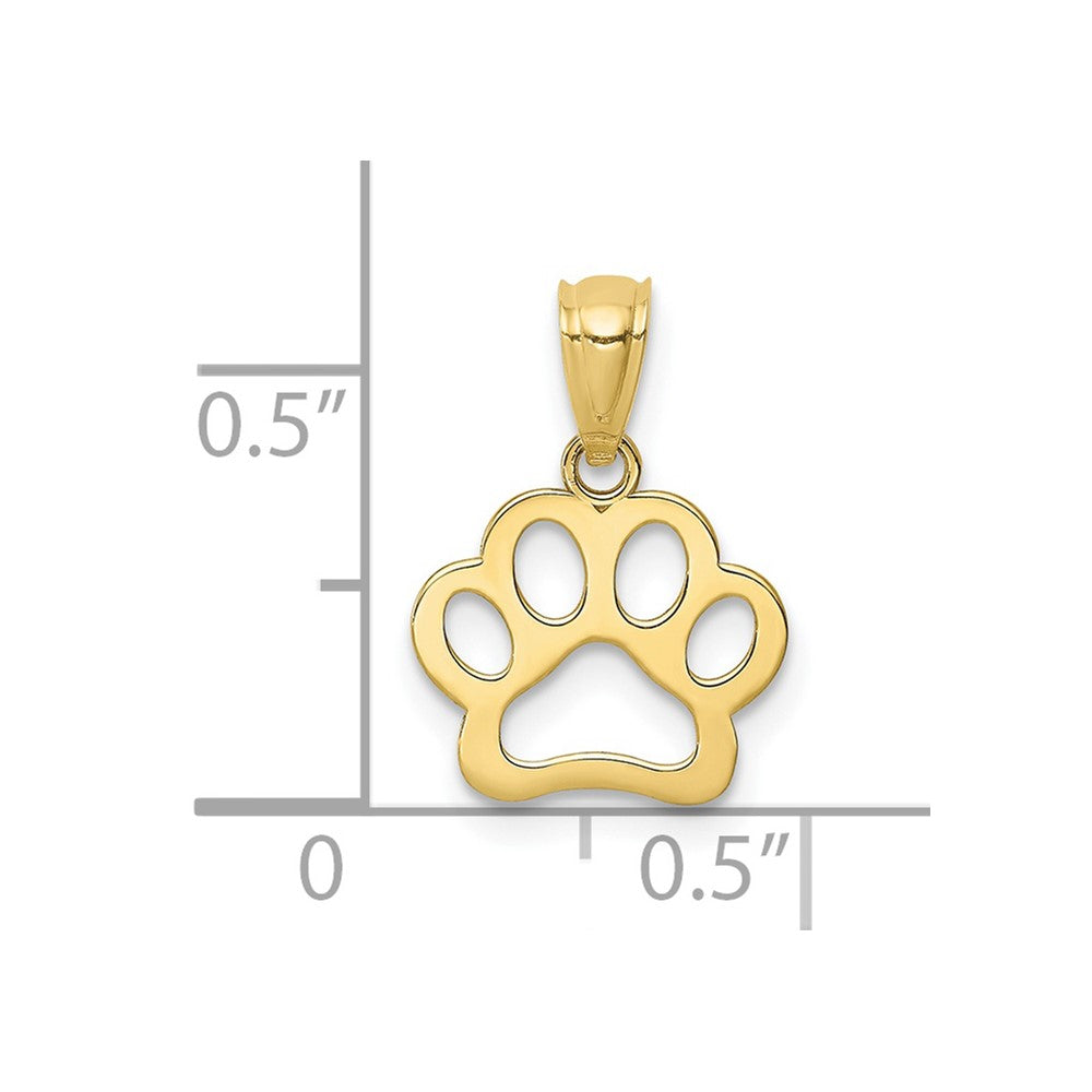10K Dog Paw Pendant-10C4614