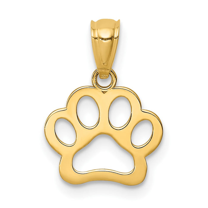 10K Dog Paw Pendant-10C4614