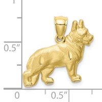 10K Diamond-cut German Shepard Pendant-10C4729