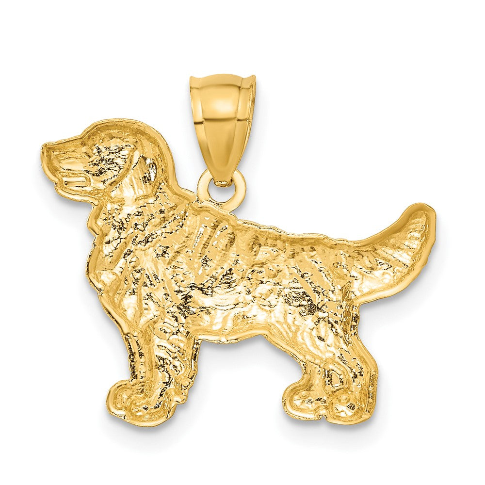 10K Diamond-cut Golden Retriever Pendant-10C4733