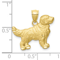 10K Diamond-cut Golden Retriever Pendant-10C4733