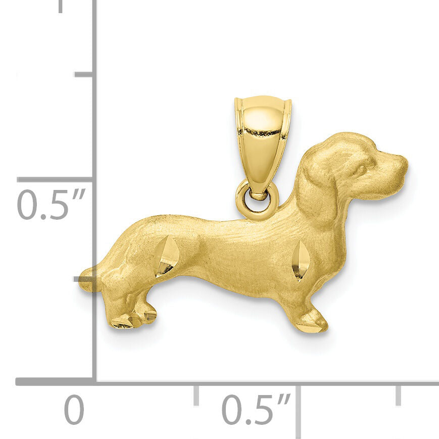 10K Diamond-cut Dachshund Pendant-10C4735