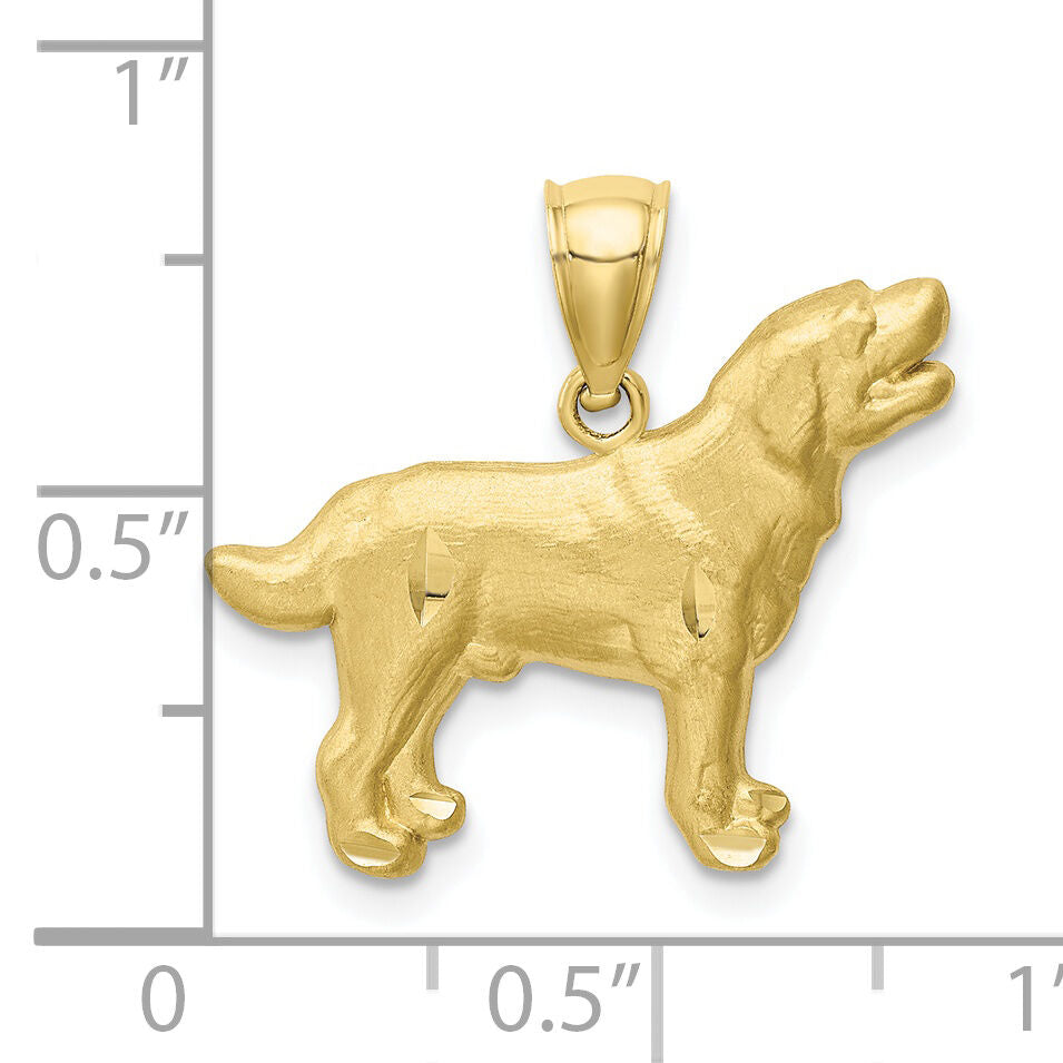 10K Diamond-cut Labrador Retriever Pendant-10C4736