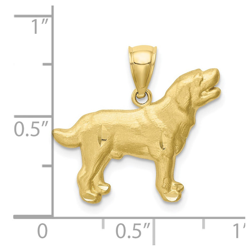 10K Diamond-cut Labrador Retriever Pendant-10C4736