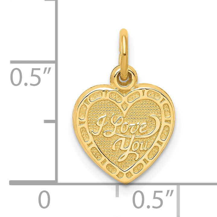 10K I LOVE YOU Heart Charm-10C474