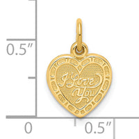 10K I LOVE YOU Heart Charm-10C474