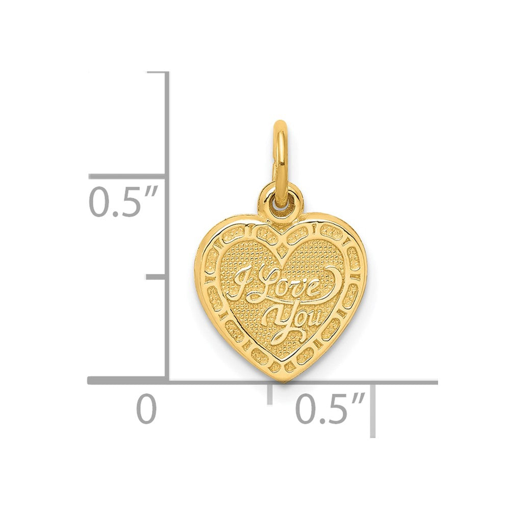 10K I LOVE YOU Heart Charm-10C474
