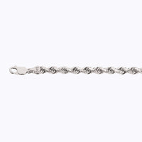 14K 5MM WHITE GOLD SOLID DC ROPE 22" CHAIN NECKLACE (AVAILABLE IN LENGTHS 7" - 30")