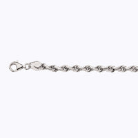 14K 4MM WHITE GOLD SOLID DC ROPE 22" CHAIN NECKLACE (AVAILABLE IN LENGTHS 7" - 30")