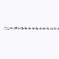 14K 3.5MM WHITE GOLD SOLID DC ROPE 16" CHAIN NECKLACE (AVAILABLE IN LENGTHS 7" - 30")