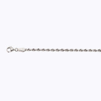 10K 2.5MM WHITE GOLD SOLID DC ROPE 16" CHAIN NECKLACE (AVAILABLE IN LENGTHS 7" - 30")