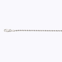 10K 2MM WHITE GOLD SOLID DC ROPE 16" CHAIN NECKLACE (AVAILABLE IN LENGTHS 7" - 30")