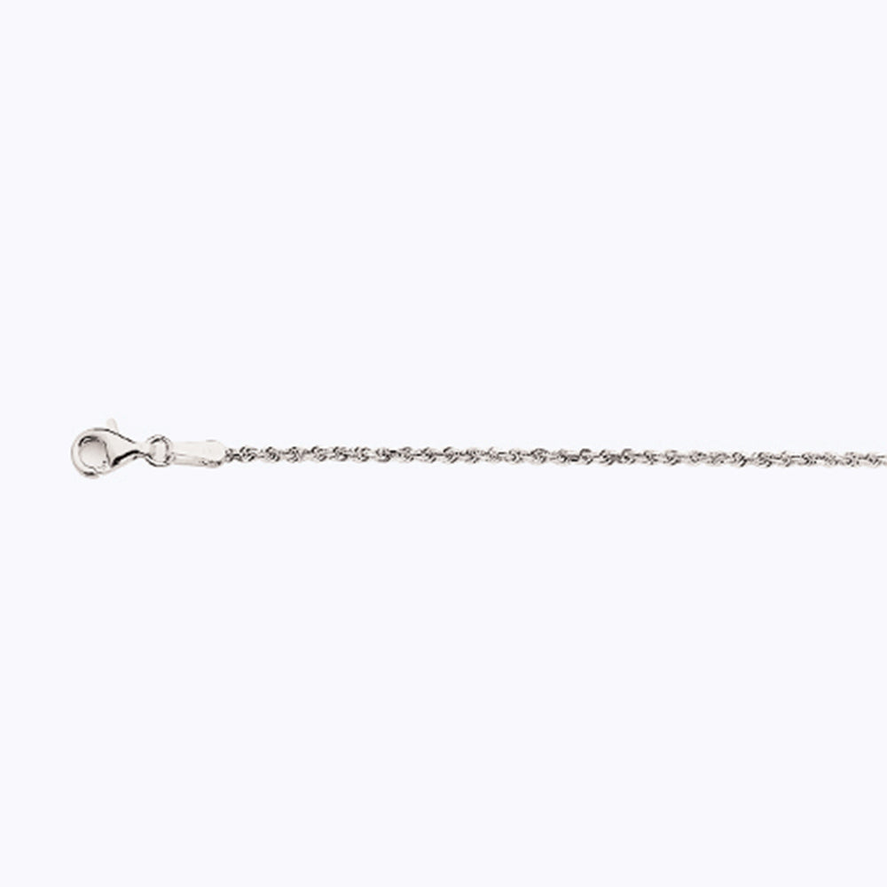 14K 1.5MM WHITE GOLD SOLID DC ROPE 9" CHAIN BRACELET (AVAILABLE IN LENGTHS 7" - 30")
