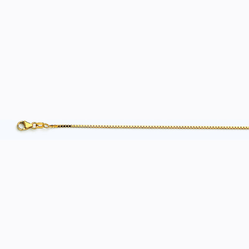 14K YELLOW GOLD BOX 068 GAUGE 22" CHAIN NECKLACE (AVAILABLE IN LENGTHS 7" - 30")