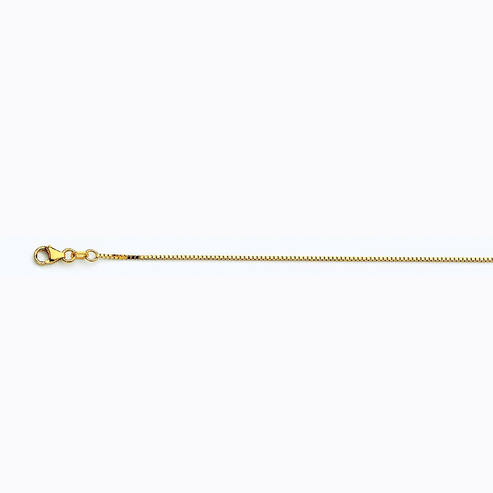 14K YELLOW GOLD BOX 058 GAUGE 28" CHAIN NECKLACE (AVAILABLE IN LENGTHS 7" - 30")