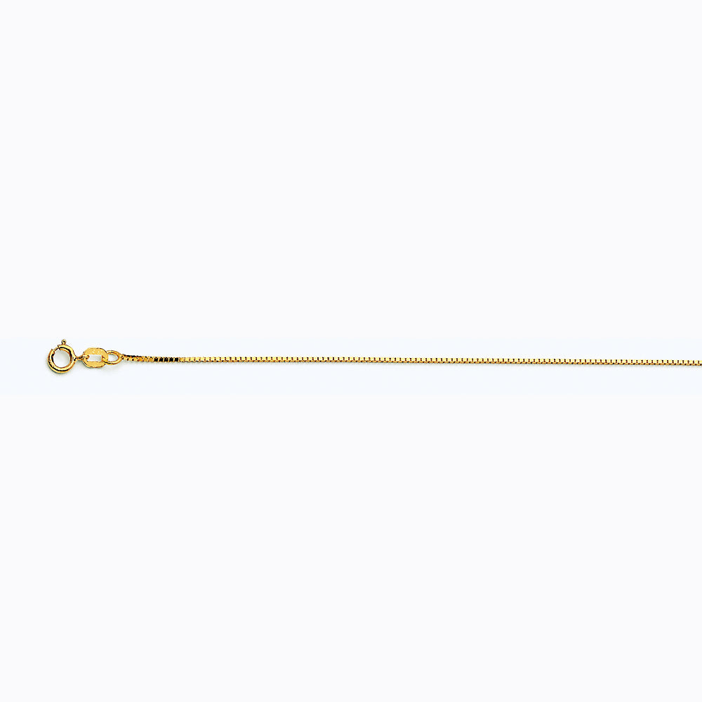 14K YELLOW GOLD BOX 050 GAUGE 22" CHAIN NECKLACE (AVAILABLE IN LENGTHS 7" - 30")