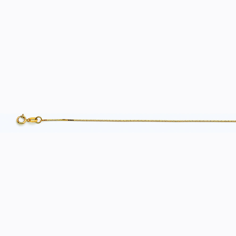 14K YELLOW GOLD BOX 040 GAUGE 22" CHAIN NECKLACE (AVAILABLE IN LENGTHS 7" - 30")