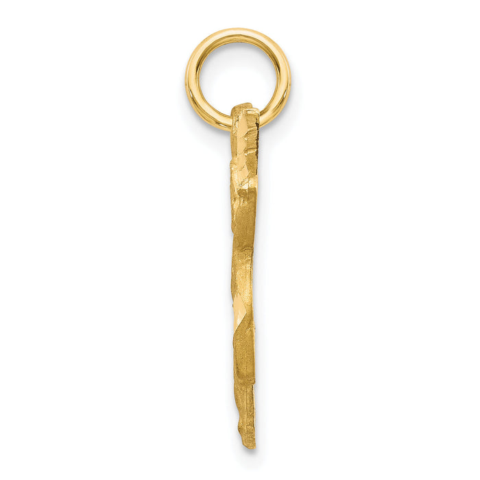 10k Solid Satin Angel Charm-10C515