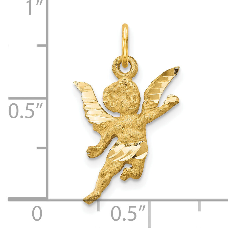 10k Solid Satin Angel Charm-10C515