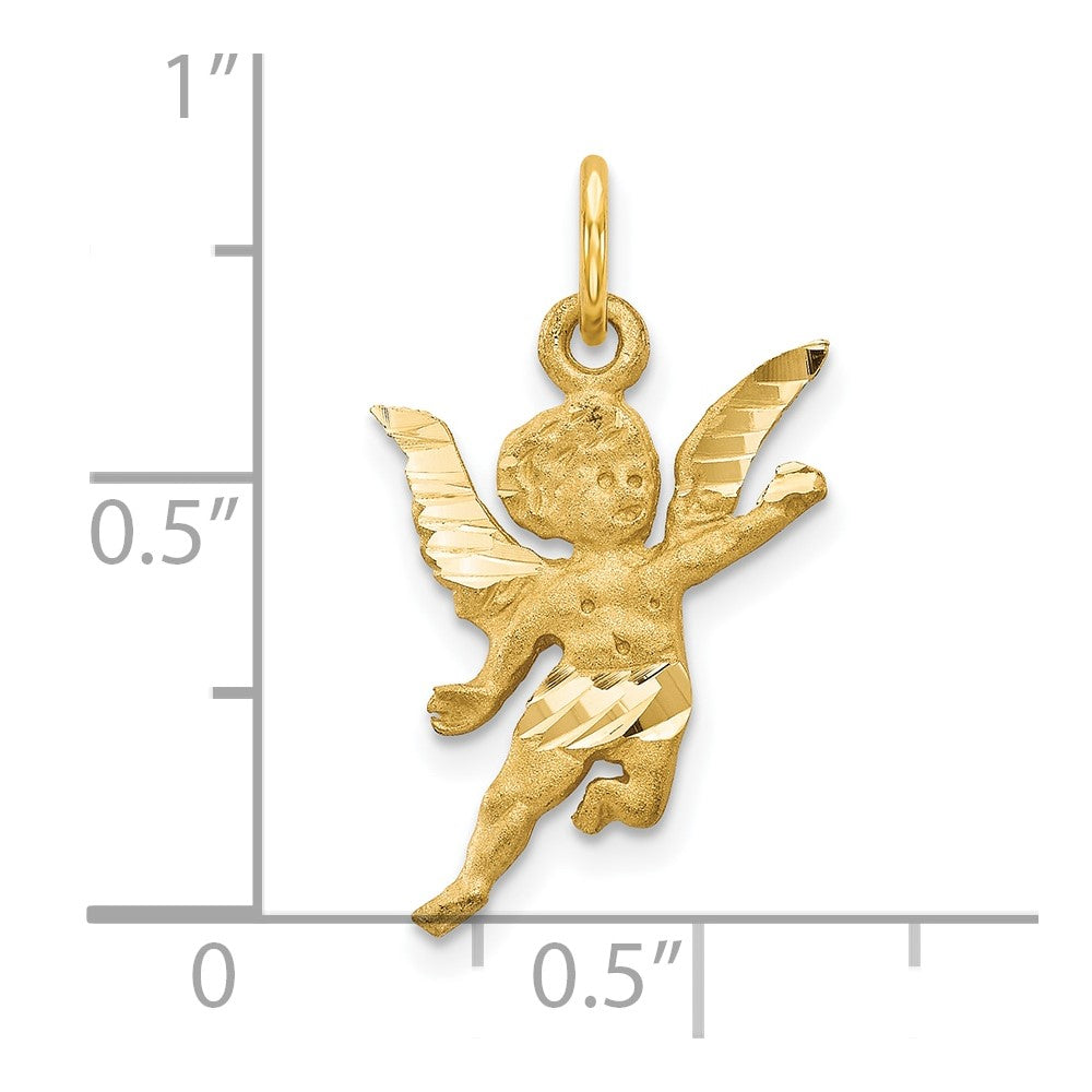 10k Solid Satin Angel Charm-10C515