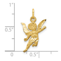 10k Solid Satin Angel Charm-10C515