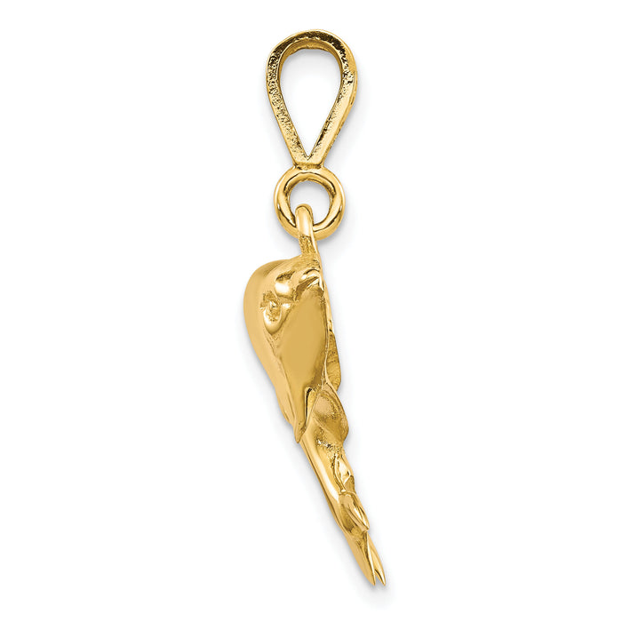 10k Solid Polished Twin Dolphins Charm-10C523