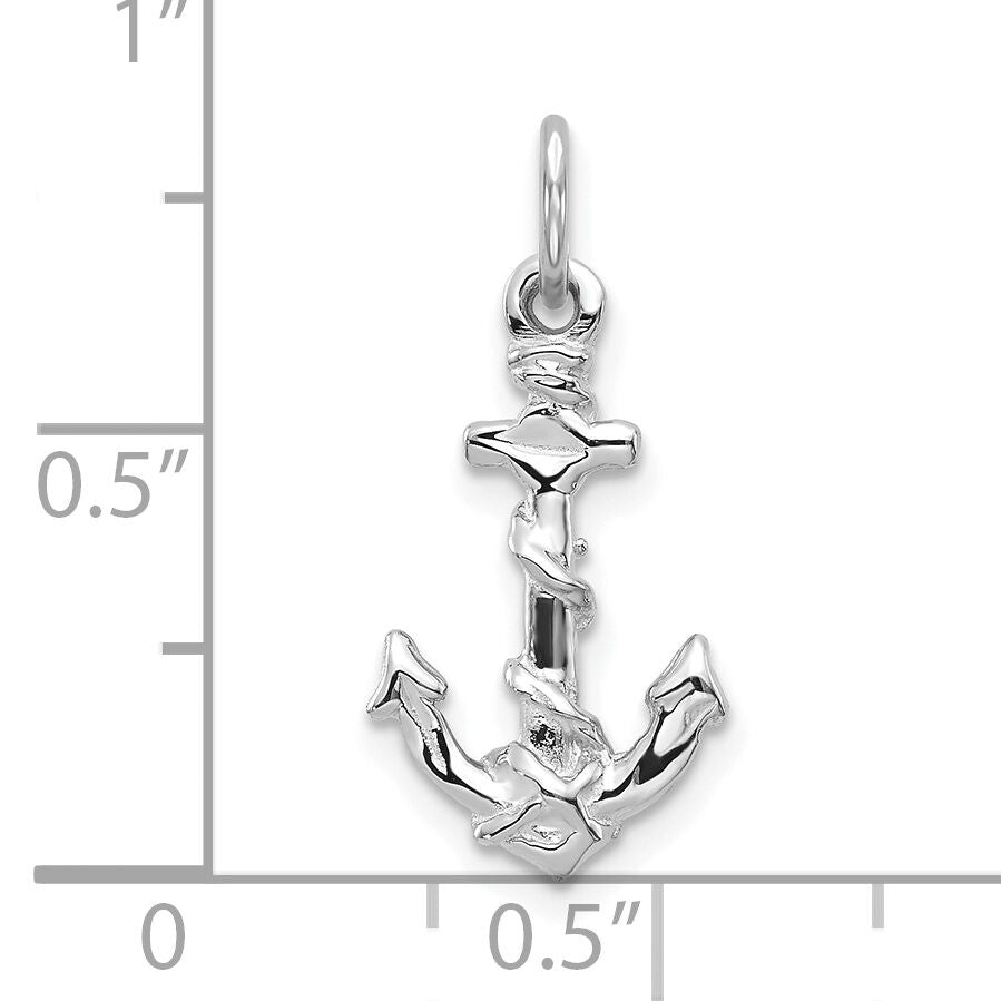 10k White Gold Anchor Pendant-10C563W