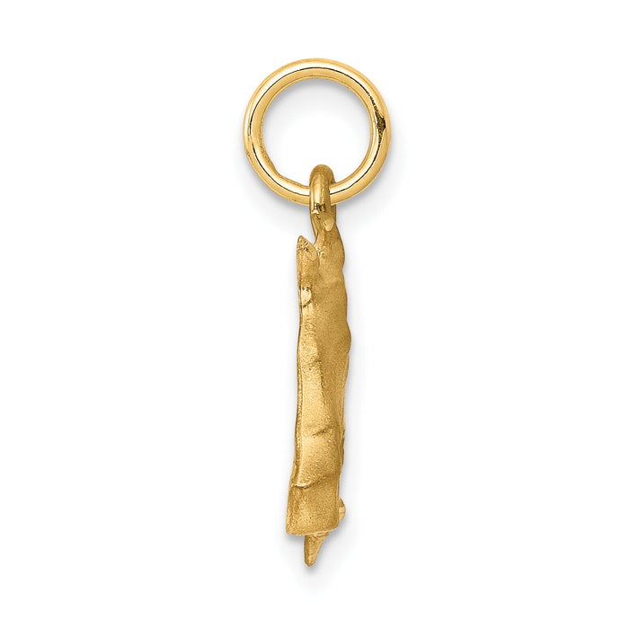 10k Solid Satin Horsehead with Reins Charm-10C573