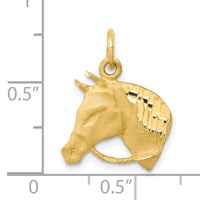 10k Solid Satin Horsehead with Reins Charm-10C573