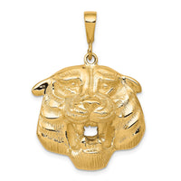 10K Solid Polished Tiger Head Charm-10C587