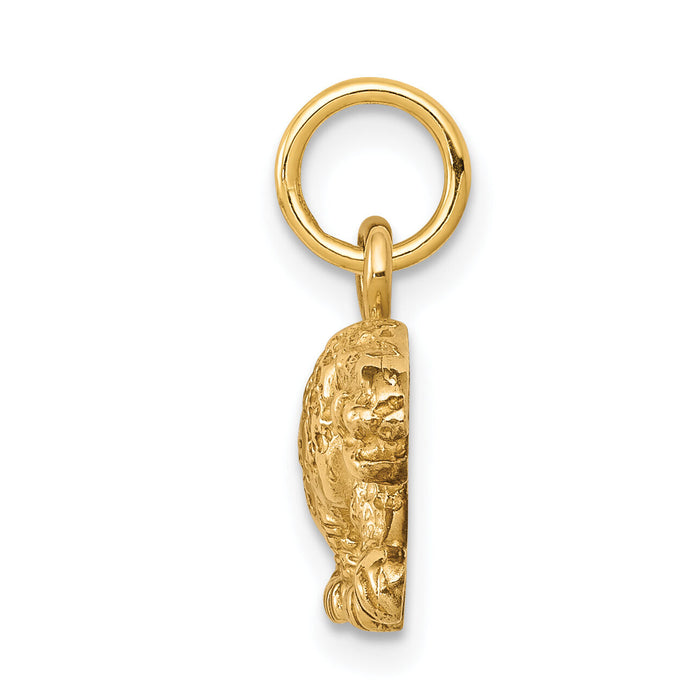 10k Solid Satin Small Leopard Charm-10C590