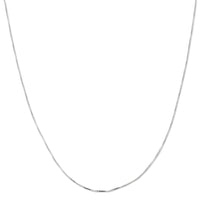 14K WHITE GOLD BOX 050 GAUGE 26" CHAIN NECKLACE (AVAILABLE IN LENGTHS 7" - 30")
