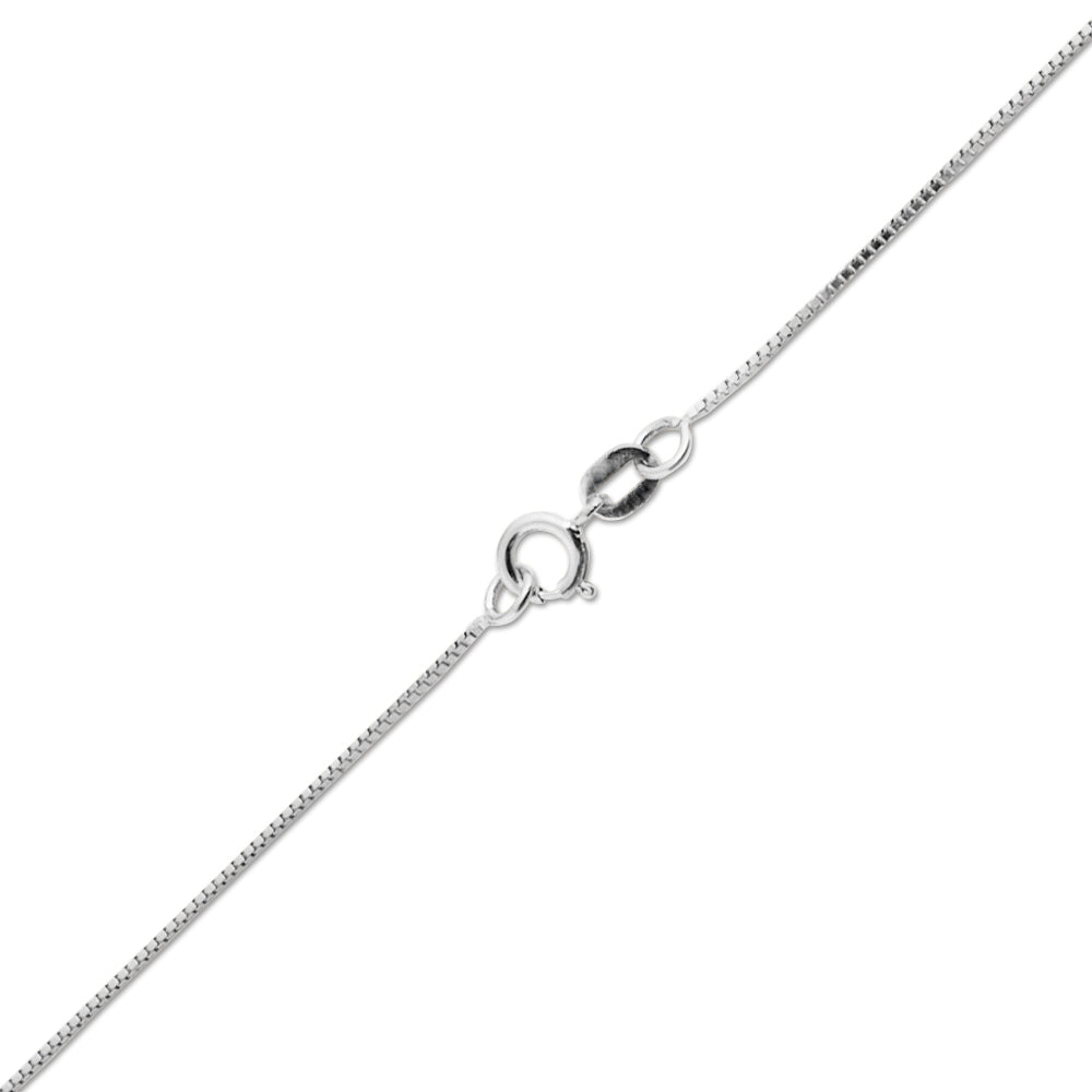 14K WHITE GOLD BOX 078 GAUGE 18" CHAIN NECKLACE (AVAILABLE IN LENGTHS 7" - 30")