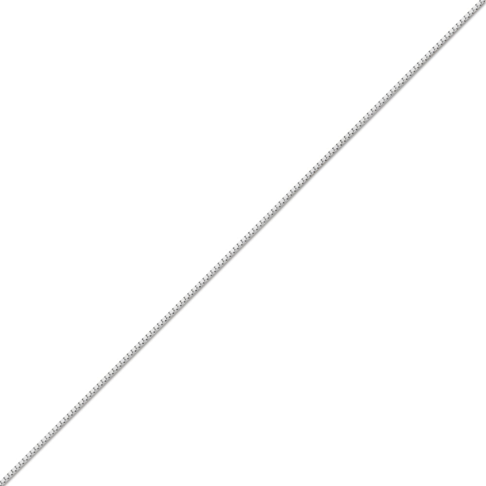 14K WHITE GOLD BOX 058 GAUGE 26" CHAIN NECKLACE (AVAILABLE IN LENGTHS 7" - 30")