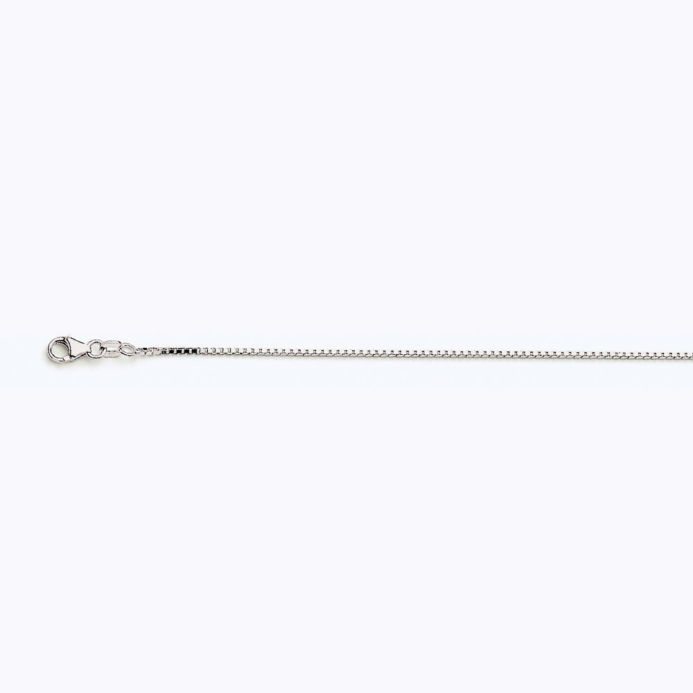14K WHITE GOLD BOX 068 GAUGE 20" CHAIN NECKLACE (AVAILABLE IN LENGTHS 7" - 30")