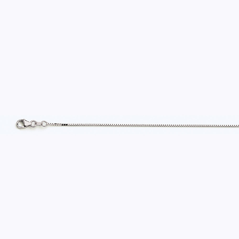 14K WHITE GOLD BOX 058 GAUGE 18" CHAIN NECKLACE (AVAILABLE IN LENGTHS 7" - 30")