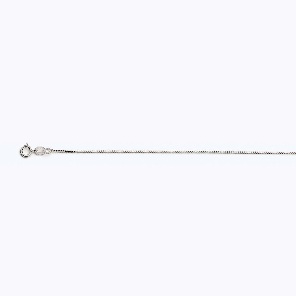 14K WHITE GOLD BOX 050 GAUGE 30" CHAIN NECKLACE (AVAILABLE IN LENGTHS 7" - 30")