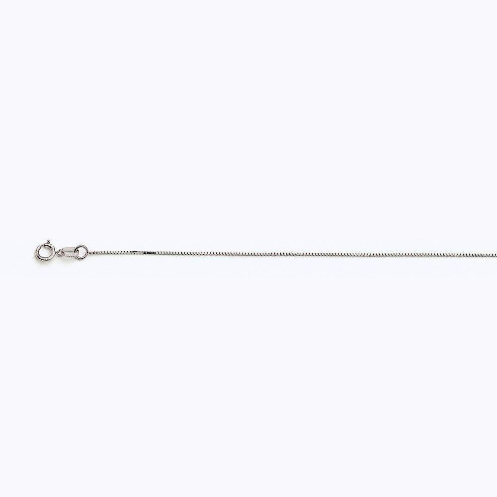 14K WHITE GOLD BOX 040 GAUGE 24" CHAIN NECKLACE (AVAILABLE IN LENGTHS 7" - 30")
